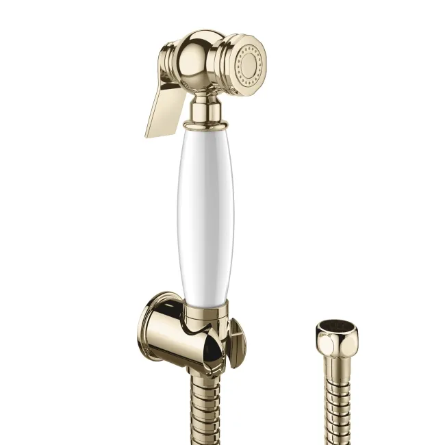 Avoca Traditional English Gold Douche Kit with Wall Outlet