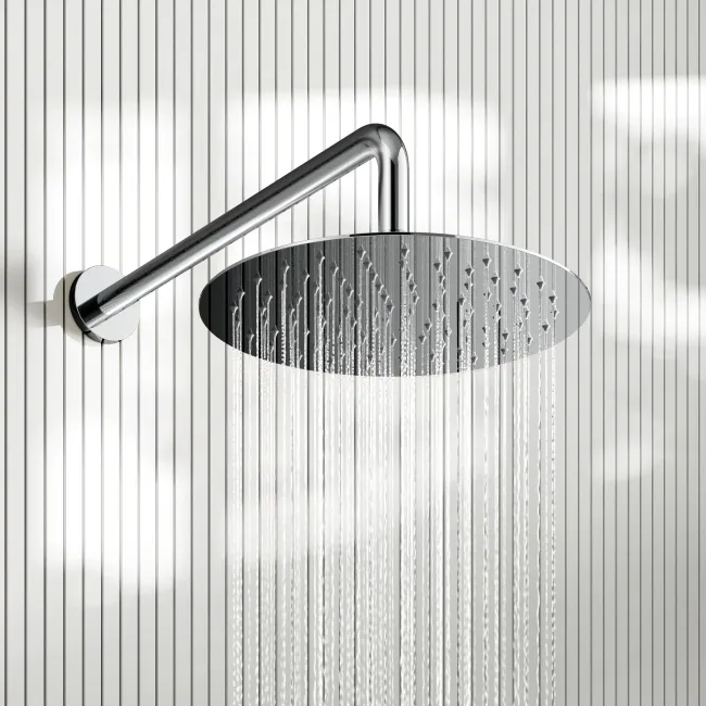 Suir Premium Chrome Round Thermostatic Shower Set with Knurled Detailing