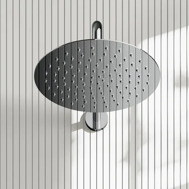 Suir Premium Chrome Round Thermostatic Shower Set with Knurled Detailing