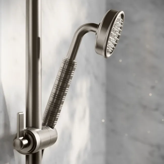 Corrib Premium Brushed Gunmetal Round Thermostatic Shower Set