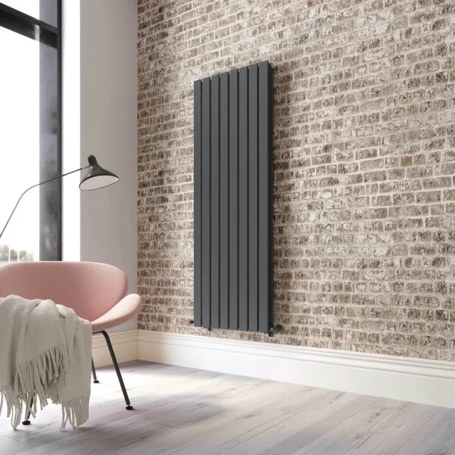 Faro Anthracite Double Flat Panel Vertical Radiator 1600x560mm