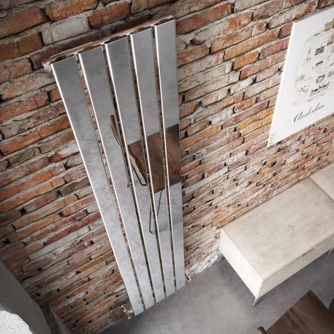 Faro Chrome Single Flat Panel Vertical Radiator 1800x350mm