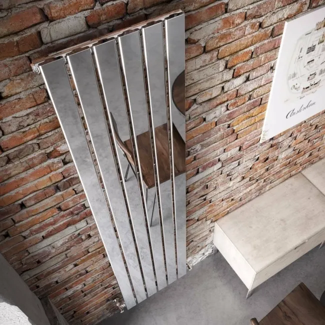 Faro Chrome Single Flat Panel Vertical Radiator 1800x420mm