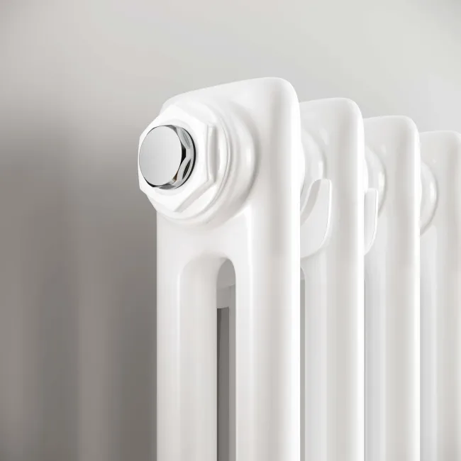 Athens White Double Column Vertical Traditional Radiator 1500x290mm