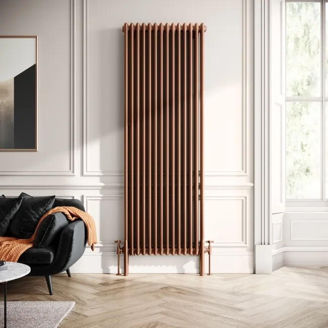 Athens Antique Copper Triple Column Vertical Traditional Radiator 1800x650mm
