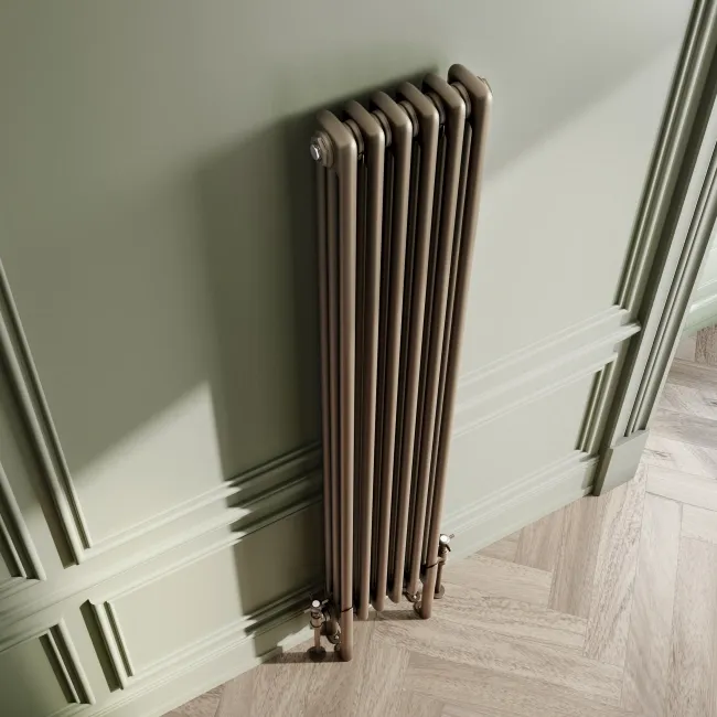 Athens Antique Gold Triple Column Vertical Traditional Radiator 1500x290mm
