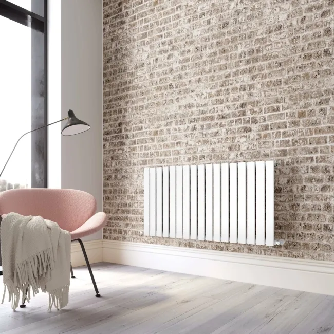 Faro White Single Flat Panel Horizontal Radiator 600x1190mm