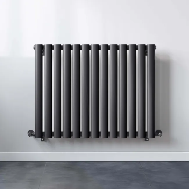 Marbella Anthracite Double Oval Panel Radiator 600x780mm