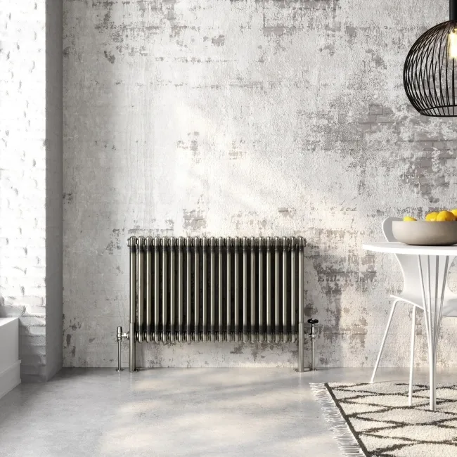 Athens Raw Metal Double Column Horizontal Traditional Radiator 600x1010mm