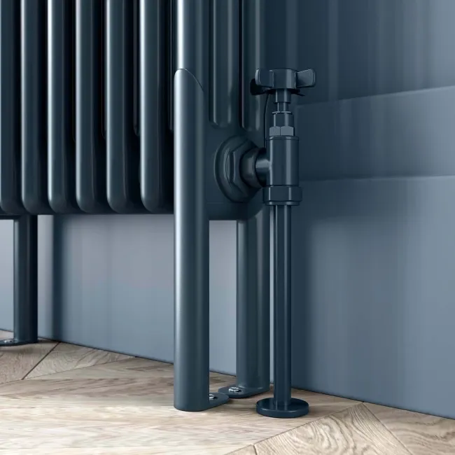 Athens Inky Blue Triple Column Horizontal Traditional Radiator 600x605mm