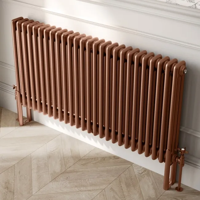 Athens Antique Copper Triple Column Horizontal Traditional Radiator 600x1190mm