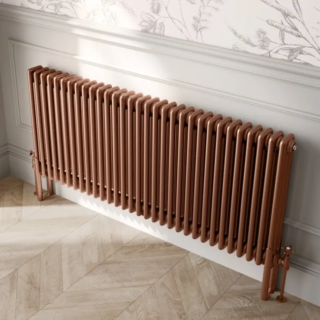 Athens Antique Copper Triple Column Horizontal Traditional Radiator 600x1415mm