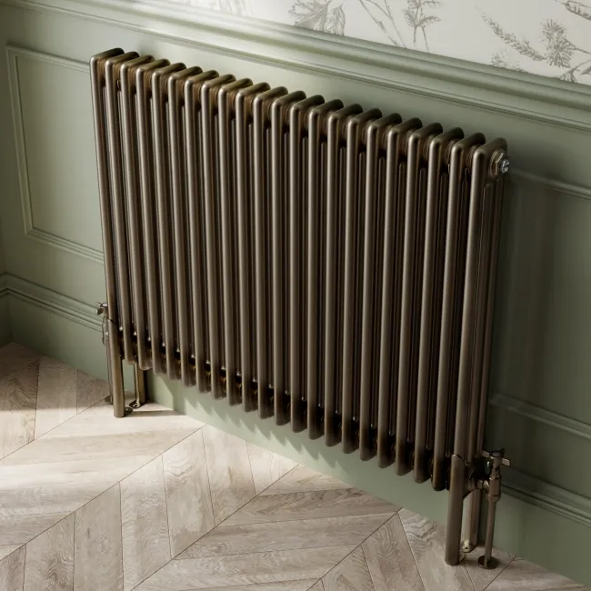 Athens Antique Gold Triple Column Horizontal Traditional Radiator 750x1010mm