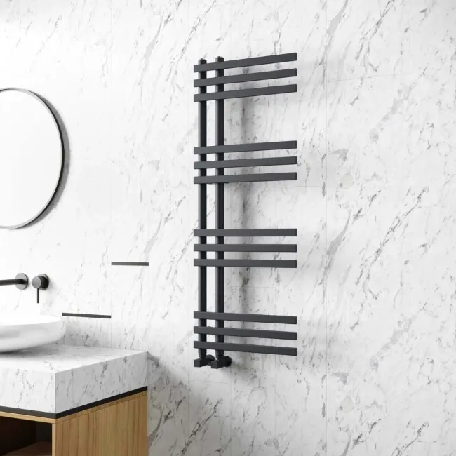 Madrid Anthracite Designer Heated Towel Rail 1200x450mm
