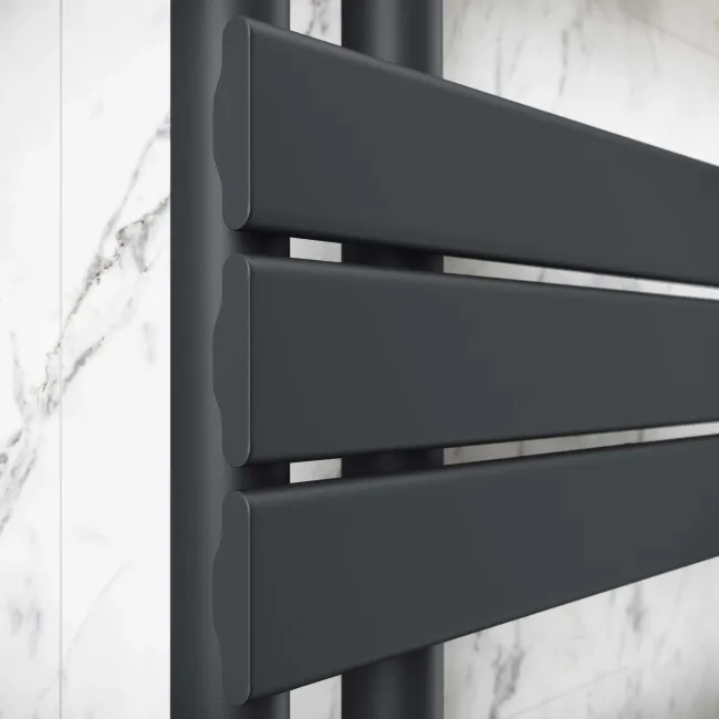 Seville Anthracite Designer Flat Panel Heated Towel Rail 1200x450mm