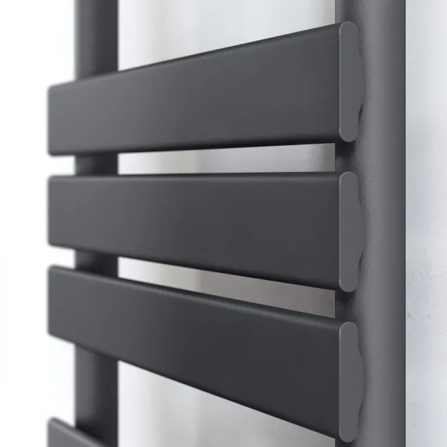 Santorini Anthracite Flat Panel Heated Towel Rail 650x400mm