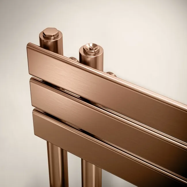 Seville Brushed Copper Designer Flat Panel Heated Towel Rail 1200x600mm