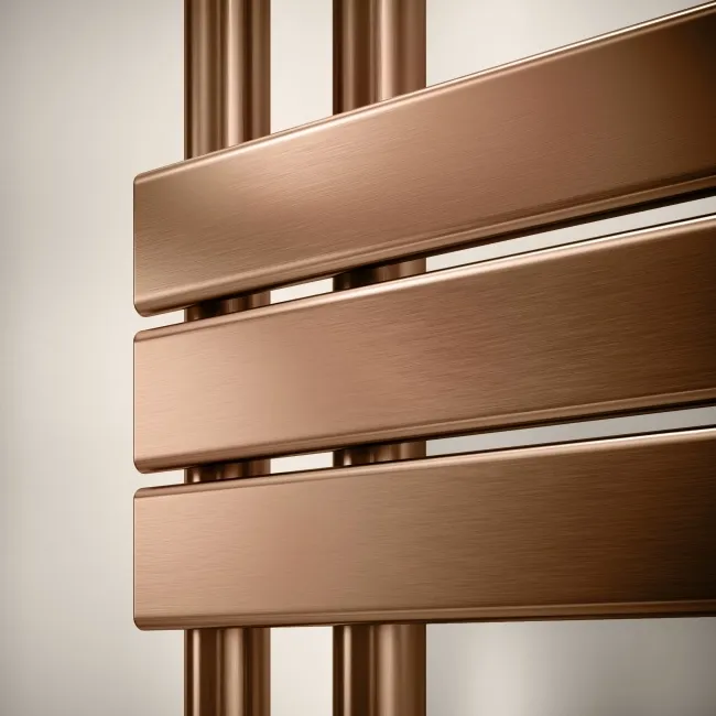 Seville Brushed Copper Designer Flat Panel Heated Towel Rail 1600x600mm