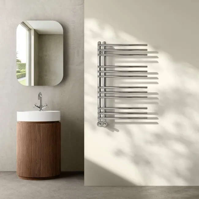 Cannes Chrome Designer Heated Towel Rail 800x500mm