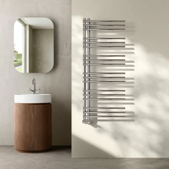 Cannes Chrome Designer Heated Towel Rail 1200x500mm