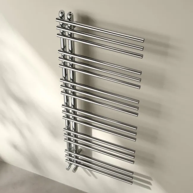 Cannes Chrome Designer Heated Towel Rail 1200x500mm