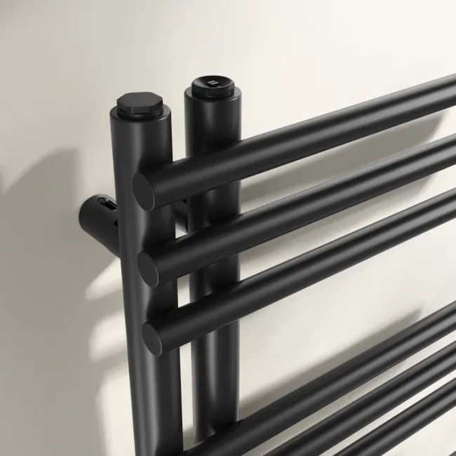Cannes Matt Black Designer Heated Towel Rail 1600x500mm