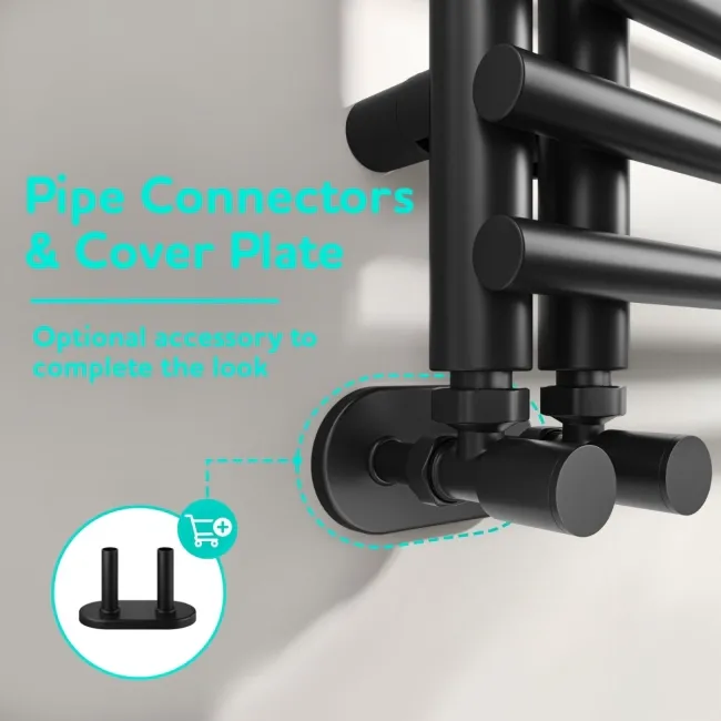 Cannes Matt Black Designer Heated Towel Rail 1600x500mm