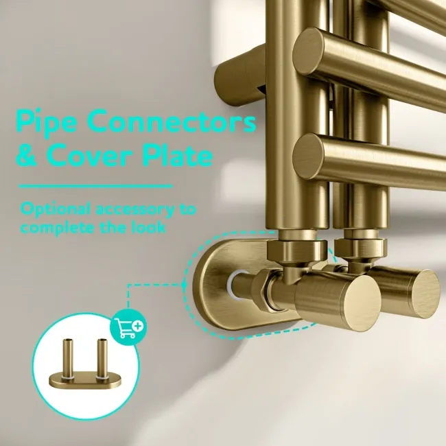 Cannes Brushed Brass Designer Heated Towel Rail 800x500mm