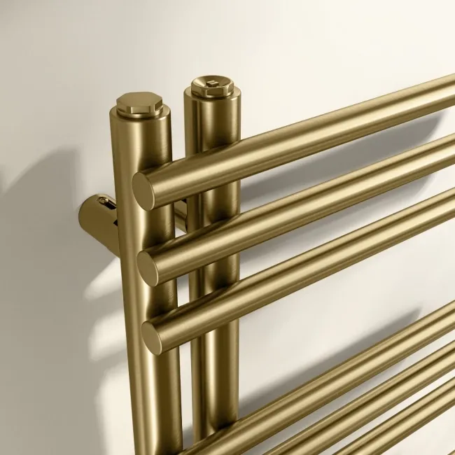 Cannes Brushed Brass Designer Heated Towel Rail 1200x500mm