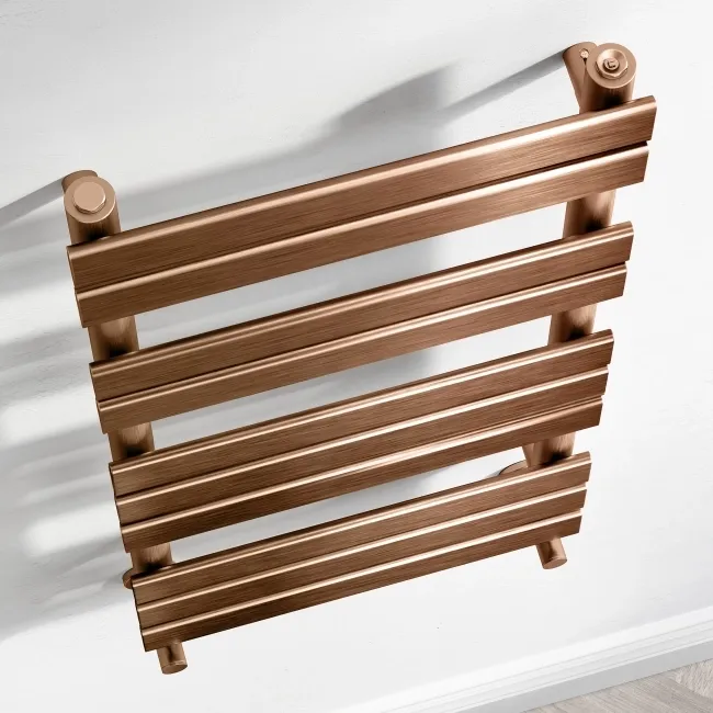 Santorini Brushed Copper Flat Panel Heated Towel Rail 1000x450mm