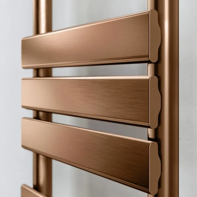 Santorini Brushed Copper Flat Panel Heated Towel Rail 1000x450mm