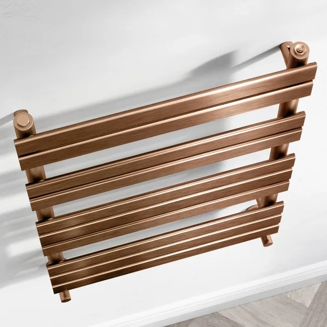 Santorini Brushed Copper Flat Panel Heated Towel Rail 1000x600mm