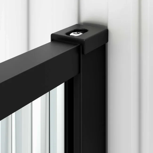 Munich Fluted Effect Matt Black Framed Easy Clean 8mm Wet Room Shower Glass Panel 1000mm