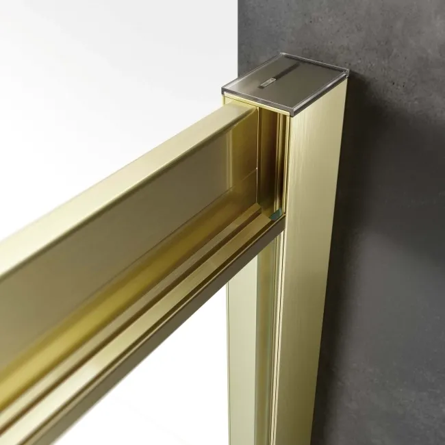 London Brushed Brass 6mm Offset Quadrant Shower Enclosure 1200x800mm