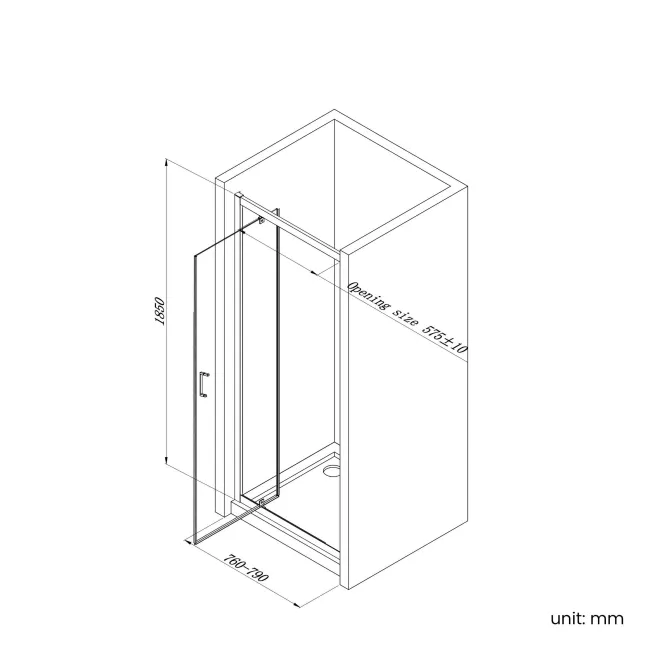 London Brushed Brass 6mm Pivot Shower Door 800mm