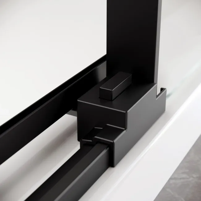 Lisbon Matt Black 8mm Soft-Closing Sliding Shower Door 1400mm