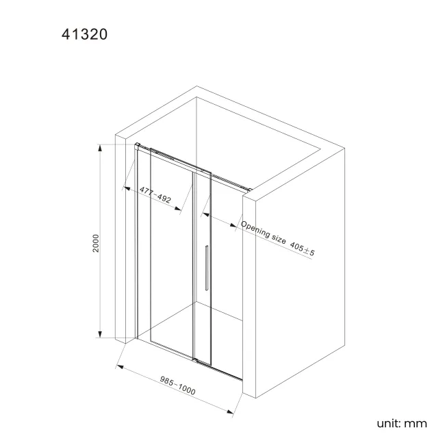 Lisbon Brushed Brass 8mm Soft-Closing Sliding Shower Door 1000mm