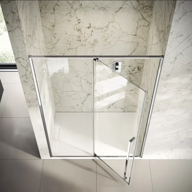 Cologne Stainless Steel Easy Clean 8mm Hinged Shower Door 1400mm