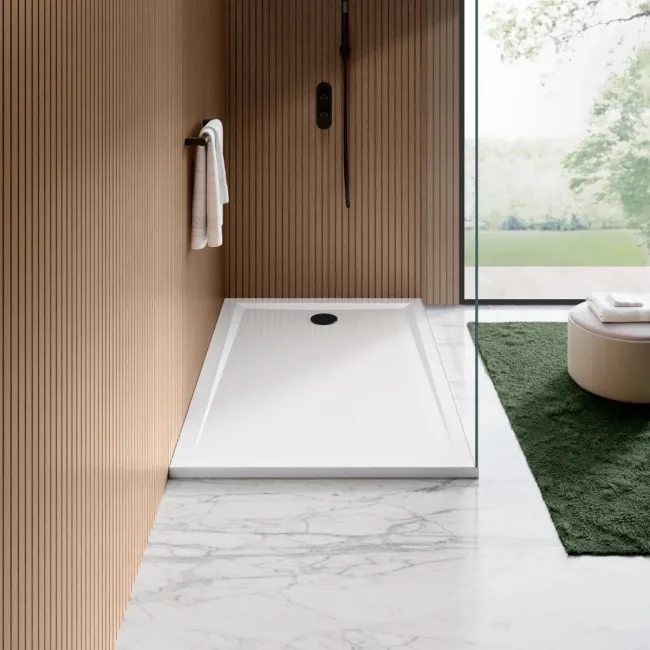 Sydney Low Profile Rectangular Gloss White Stone Shower Tray 1400x800mm