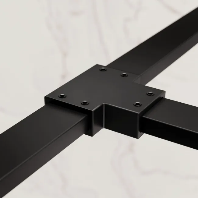 Antwerp Matt Black Wet Room Glass Enclosure Connector