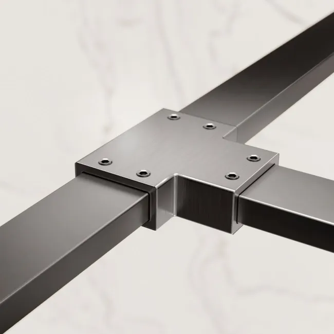 Antwerp Brushed Gunmetal Wet Room Glass Enclosure Connector