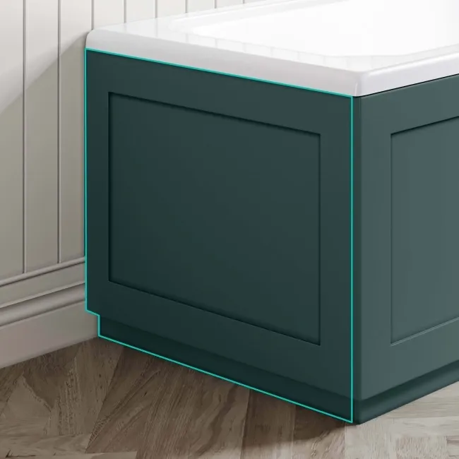 Traditional Mystic Green Wooden Bath End Panel 680mm