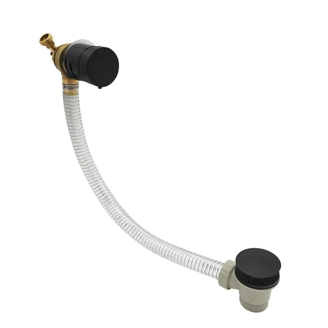 Matt Black Bath Mixer Filler & Click Clack Waste