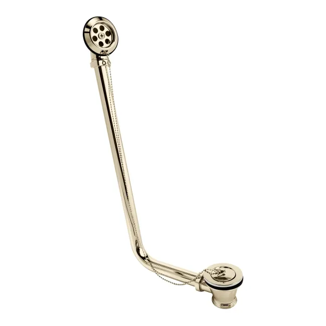 Traditional English Gold Bath Waste with Chain