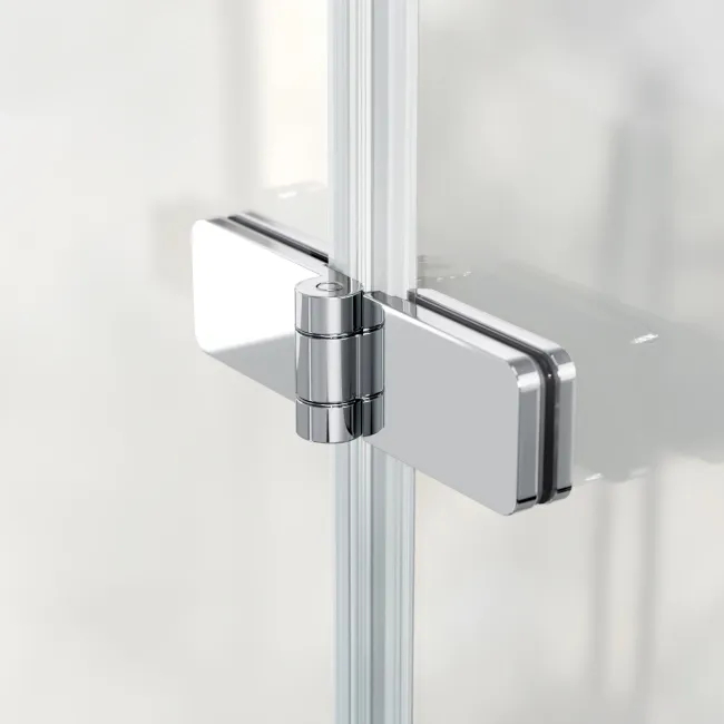 Lucan Easy Clean Chrome 6mm L Shaped Folding Bath Screen
