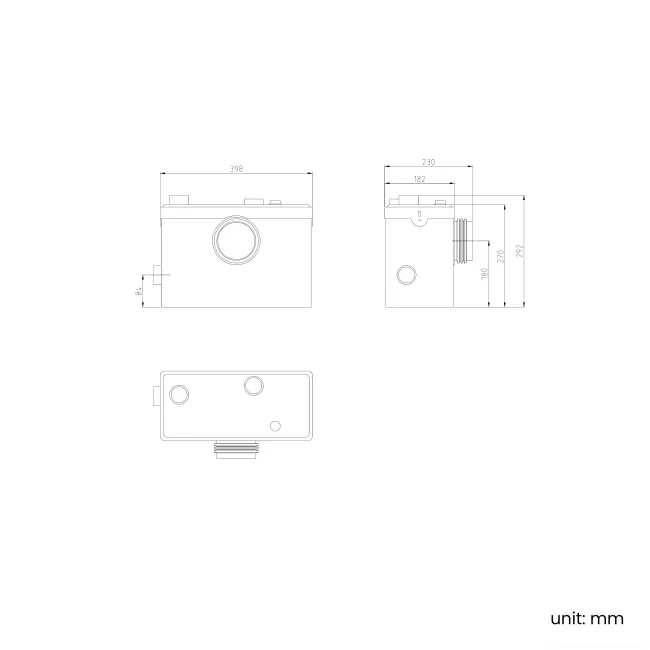 Sanitary Macerator Waste Pump System (3 Inlets)
