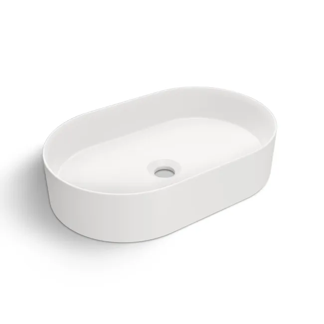 Missouri Matt White Pill Counter Top Stone Basin 500x320mm