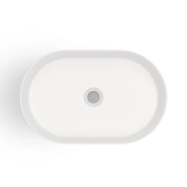 Missouri Matt White Pill Counter Top Stone Basin 500x320mm
