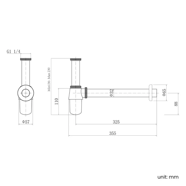 Matt Black Traditional Solid Brass Bottle Trap