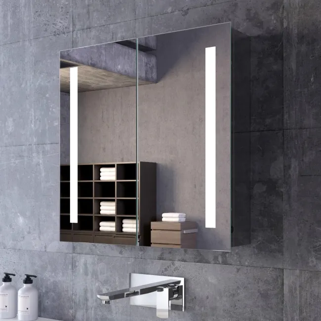 Emielia Illuminated LED Mirror Cabinet 600x600mm